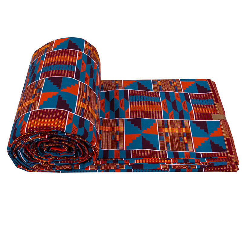 Foreign Trade African Fabrics Kente Cotton Cerecloth African Batik Double-Sided Printed Cloth Dutch Wax