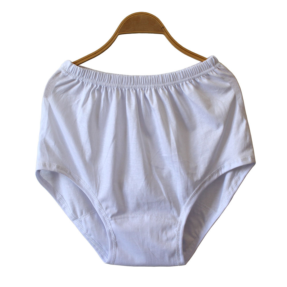 中老年高腰白色内裤 男士女士纯棉三角内裤 加肥大码全棉白内裤