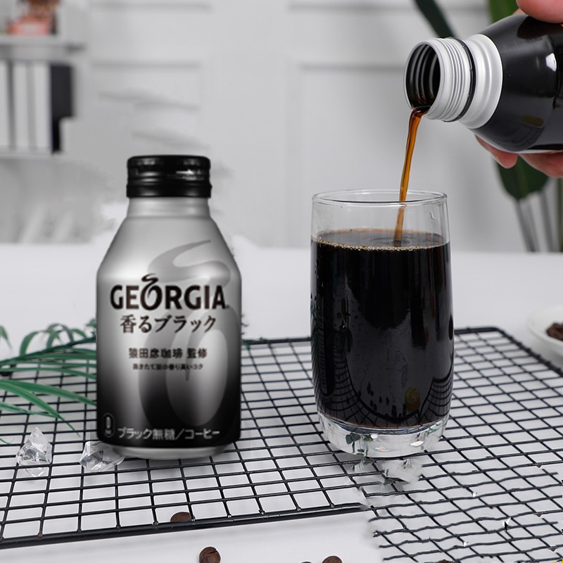 日本进口可口可乐georgia系列无糖黑咖啡饮料290ml办公即饮铝罐装