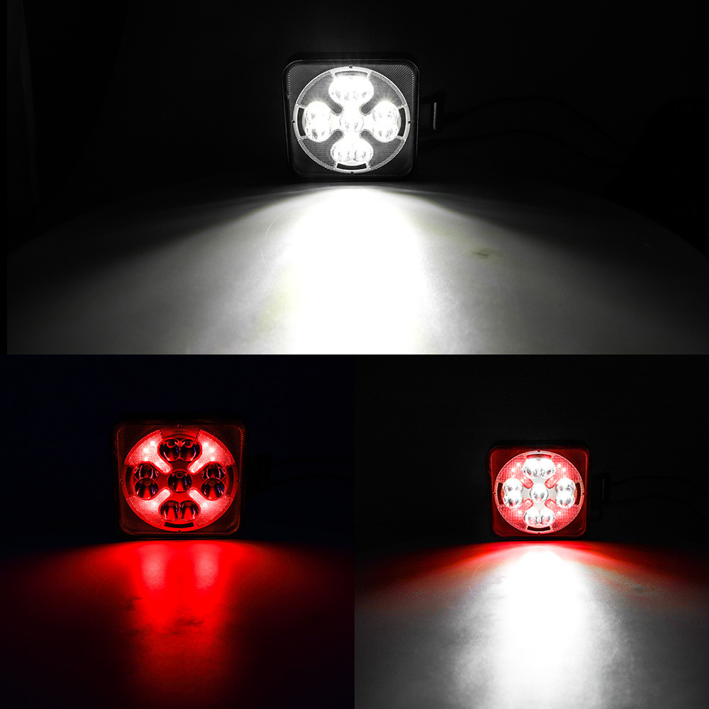 新款 汽车工作灯mini 方23灯白黄 爆闪 越野车灯摩托车射灯工作灯