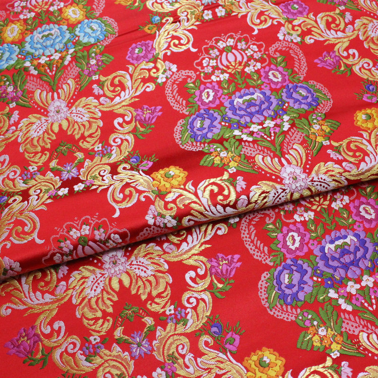 中国风婚庆旗袍礼服秀禾服舞台影视装饰手工布提花纺云锦丝绸面料