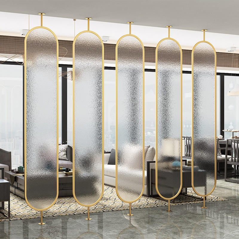 北欧玻璃屏风可旋转钢化玻璃简约现代客厅遮挡进门玄关隔断