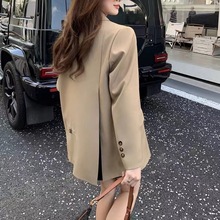 小众设计感小西装外套女2023秋新款韩版后开叉休闲宽松西服爆款