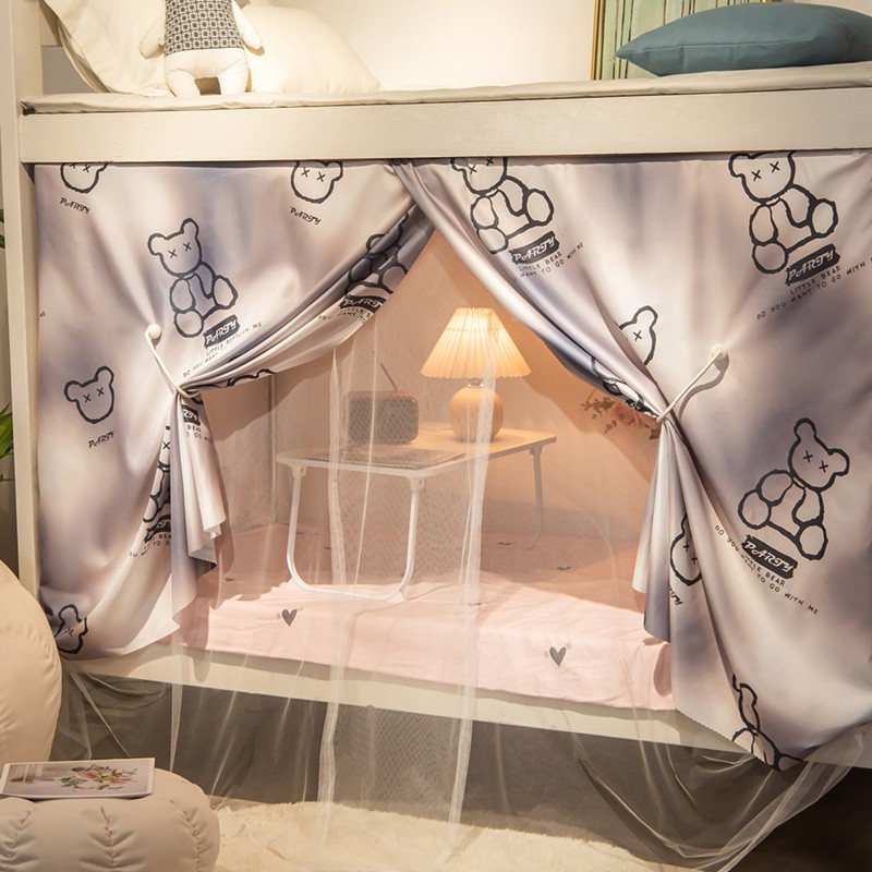 6yk寝室宿舍大学生蚊帐遮光防蚊一体式床帘上铺下铺单人床可爱加