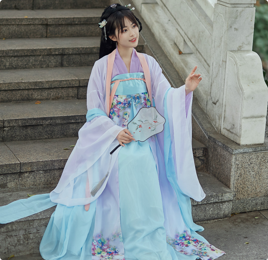 古装汉服女学生汉服对襟襦裙广袖仙女飘逸传统汉服中国风大袖衫春