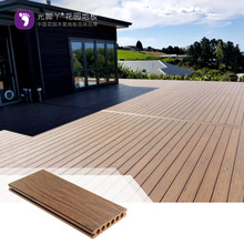 庭院露台木塑地板实心圆孔户外塑木地板厂家经久耐用免维护