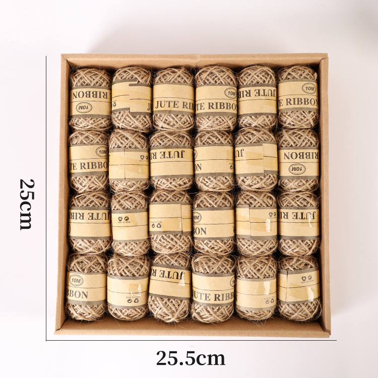 Factory Direct Sales 10 M Natural Color Hemp Rope DIY Hand-Woven Hemp Rope Decorations Hemp Rope Binding Rope Props