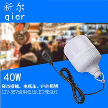 祈尔 12V-100V通用40W夜市地摊LED电瓶车灯 低压led球泡灯夜市灯