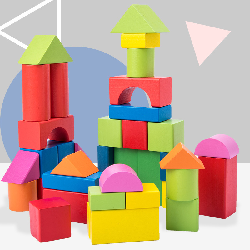 幼儿童木制彩色实木积木拼装玩具木头数字早教益智宝宝2-6岁变形