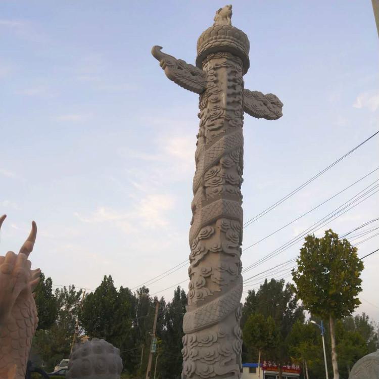 广场盘龙柱 汉白玉华表盘龙柱 寺庙大殿石龙柱 来电订购