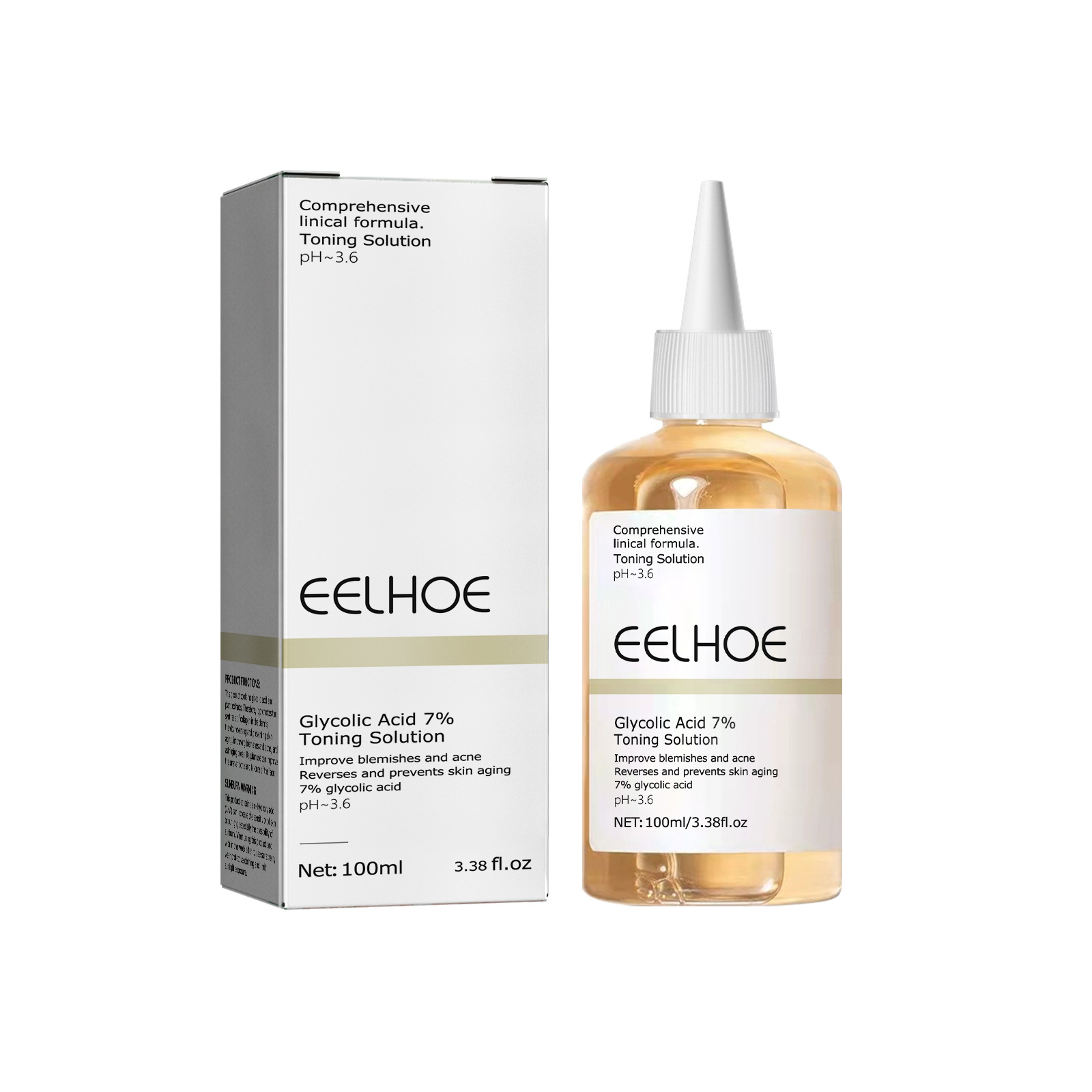 Eelhoe Glycolic Acid 7% Lotion Moisturizing Skin Rejuvenation Acne Removing Closed Mouth Smallpox Diluting Acne Repair Skin