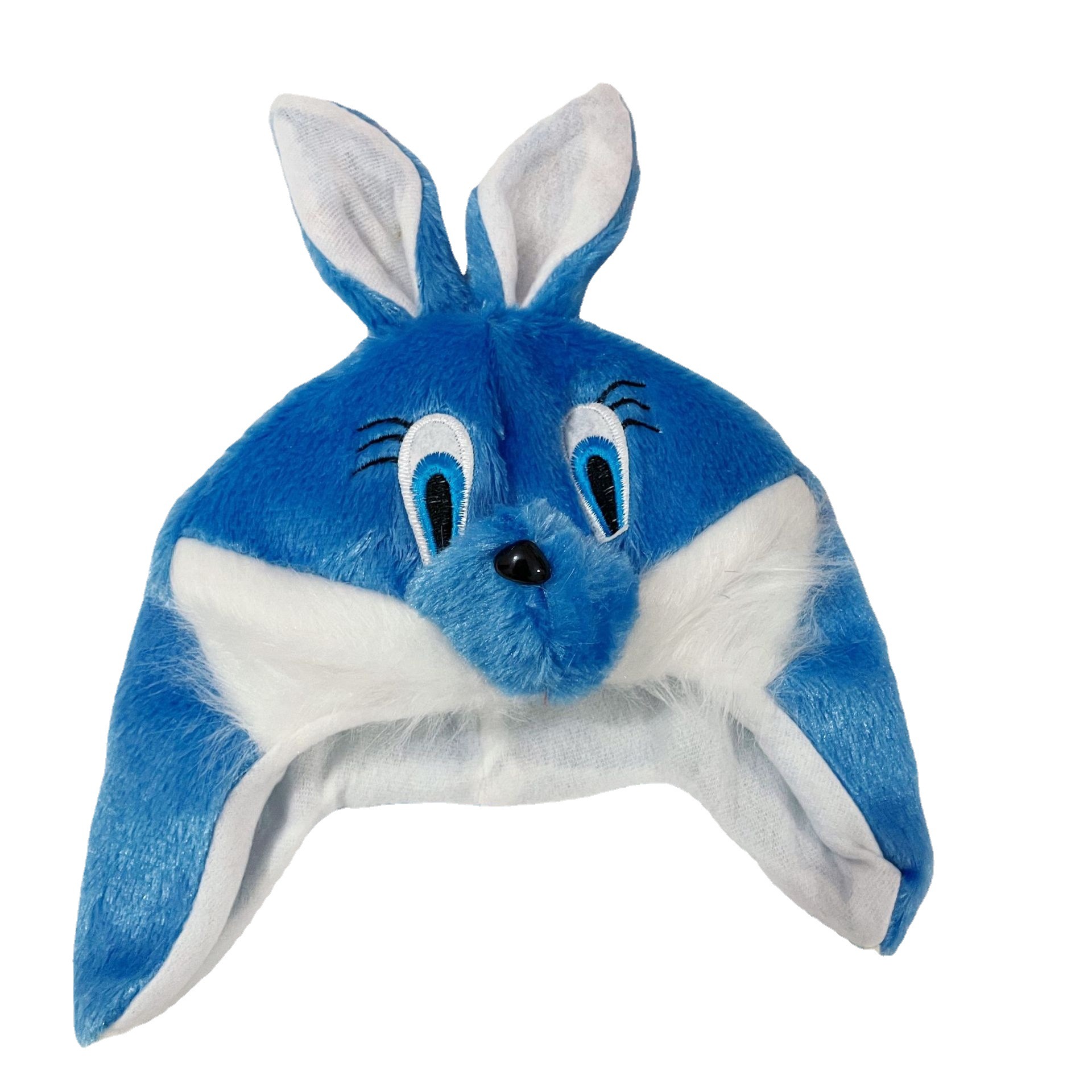 冬帽儿童长耳朵卡通幼儿园表演冰丝双球秋冬小兔子帽外贸出口