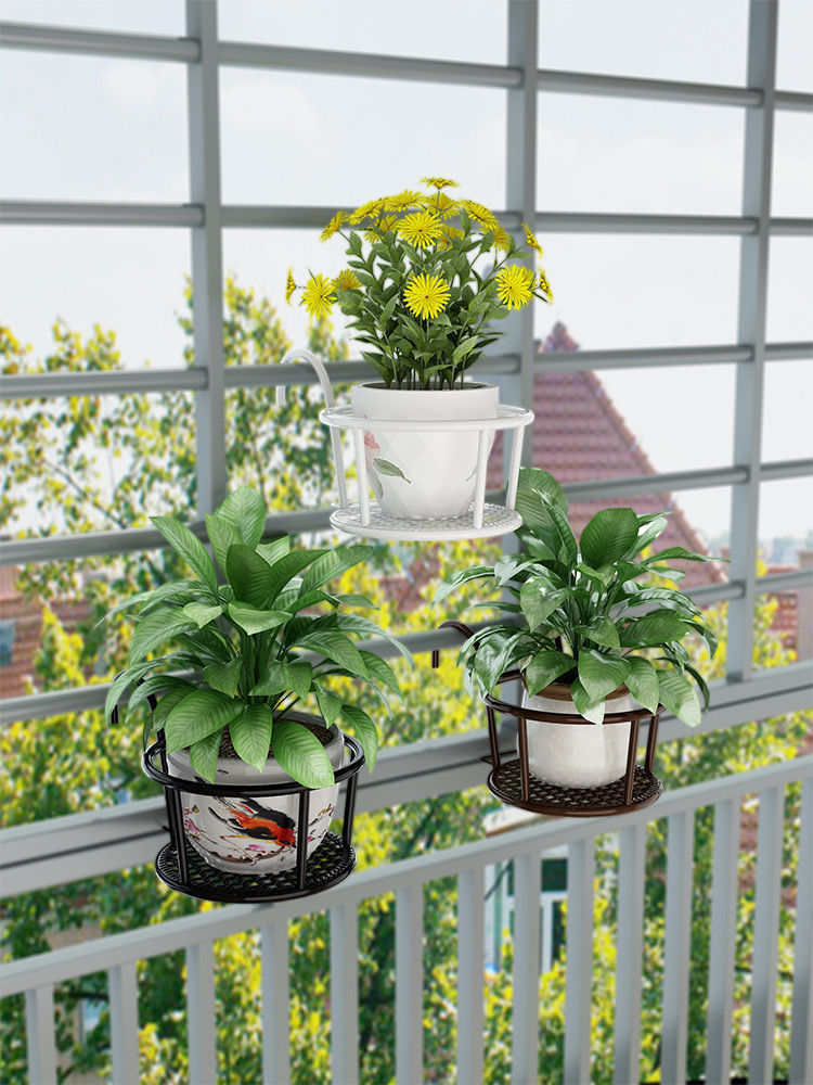 简约护栏花架悬挂花盆窗台挂架阳台栏杆绿萝花架加大加粗加厚吊架