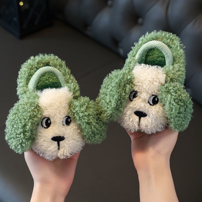 Baby New Cotton Slippers Boys and Girls Autumn and Winter Indoor Non-Slip Cute Soft Bottom Puppy Infant Thermal Cotton Slippers Cotton Slippers