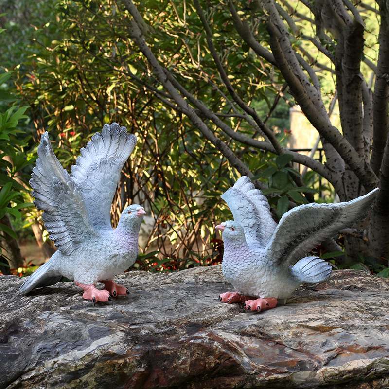 户外花园仿真树脂鸽子摆件庭院草坪装饰白鸽雕塑景观小品动物摆设