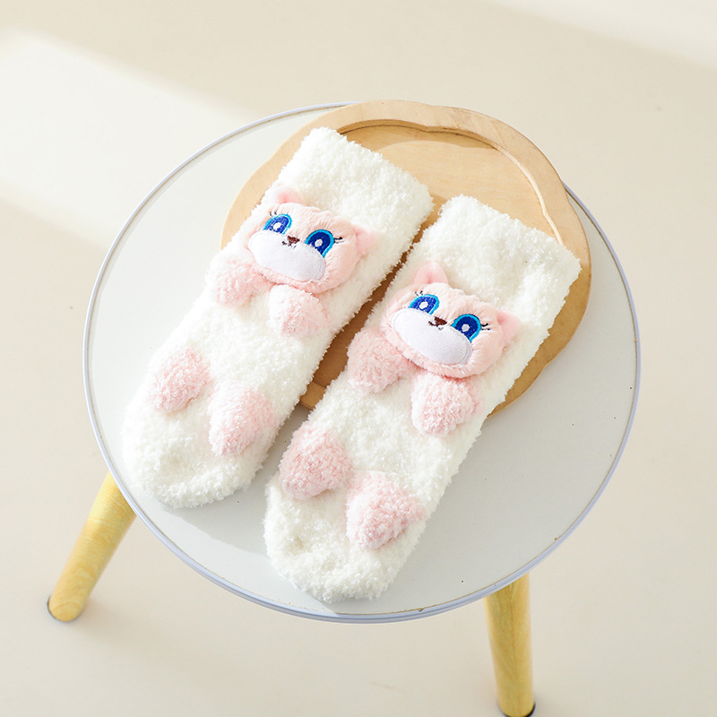 22 Autumn and Winter Fleece-Lined Thickened Baby Socks Long Newborn Class A Baby Non-Slip Home Children's Floor Socks