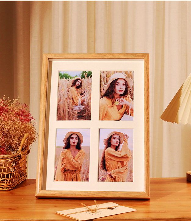 创意宫格木质相框中空组合框摆台6寸婚纱照挂墙二三四连相框批发