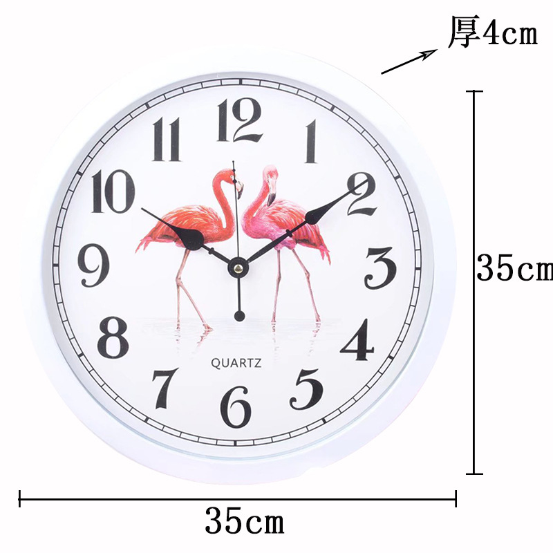 Simple and Versatile Flamingo Noiseless Clock Font Clear Travel Time Precise Electronic Wall Clock Personalized Creative Quartz Clock