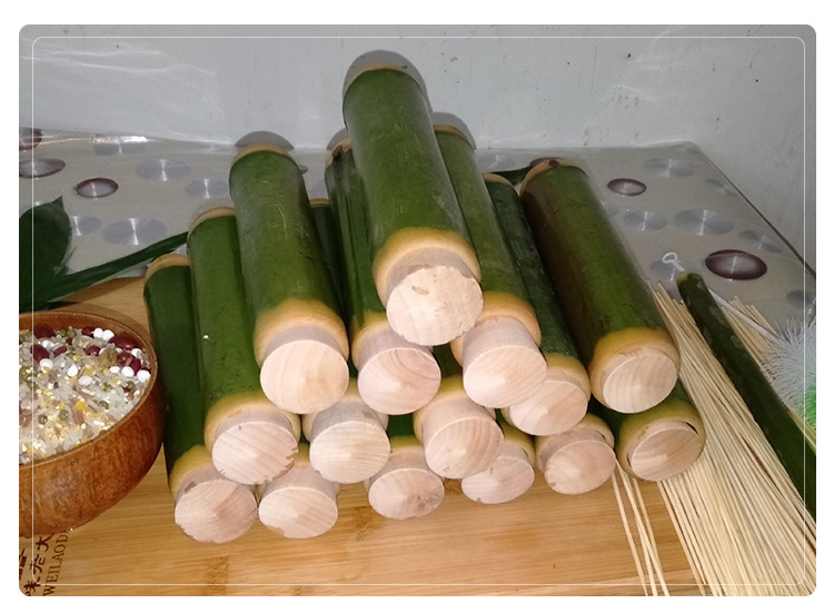 批发新鲜竹筒粽子的竹筒带塞子劈开竹筒地摊家用商用竹筒饭模具