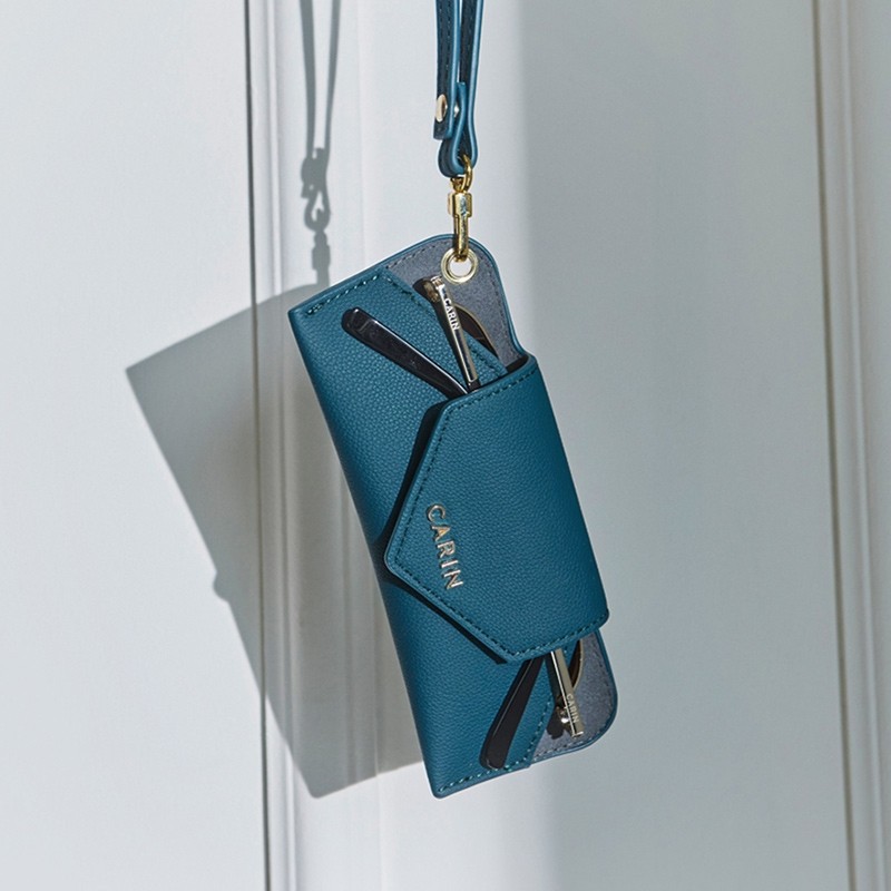 2021新款卡琳carin眼镜盒太阳眼镜收纳盒清爽软包带眼镜布包邮