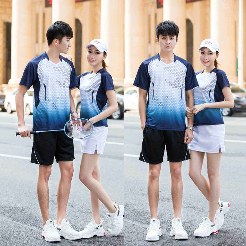 新款羽毛球服套装比赛球衣定制情侣款运动服短袖兵乒球网球服印字