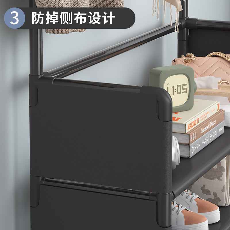 Simple Hanger Floor-Standing Household Coat Rack Dormitory Storage Shoe Rack Multi-Layer Space-Saving Shoes and Hat Rack Storage Rack Wholesale