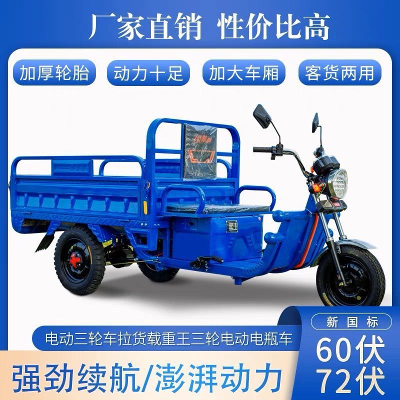 电动三轮车货车载重王新款国标电瓶车快递车摆摊三轮车农用车货运