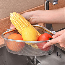 洗菜盆厨房过滤网不锈钢水槽沥水篮洗碗水池三角干湿分离家用隔渣