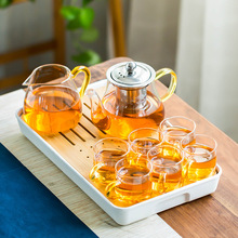 茶具全套玻璃套装2024新款家用茶杯功夫茶泡茶壶简约过滤小茶壶热