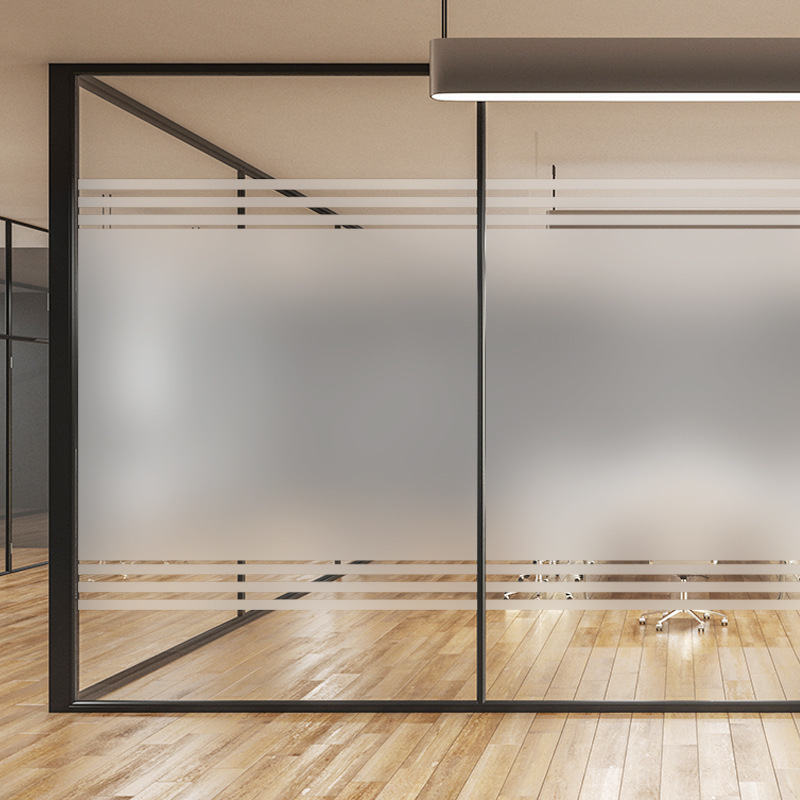 办公室磨砂条纹玻璃贴膜过道隔断半透明静电贴膜厨房阳台窗户贴纸