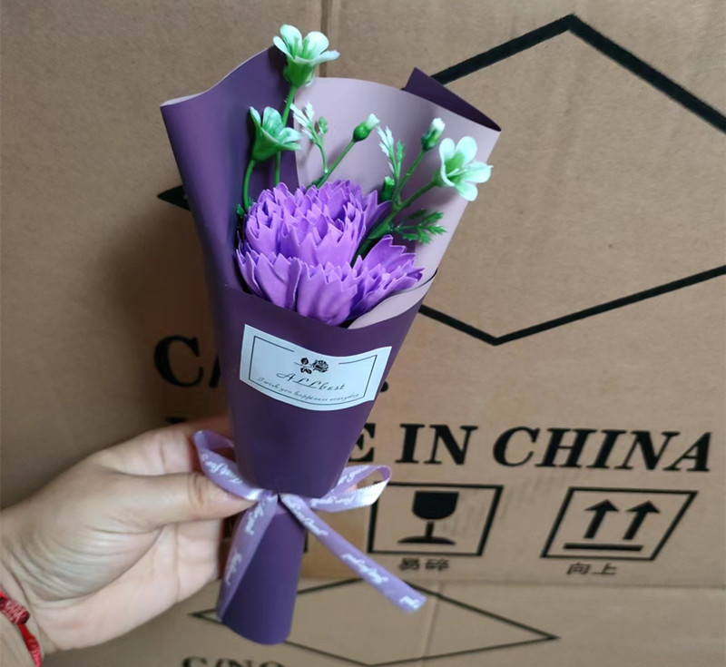 Mother's Day Single Carnation Bouquet Rose Women's Day Soap Flower Artificial Flower Birthday Gift Chinese Valentine's Day Gifts