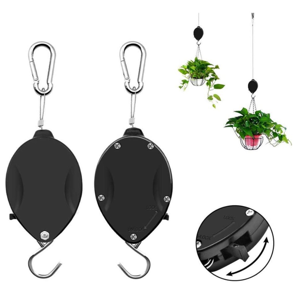 Popular Gardening Retractable Hook Chlorophytum Comosum Flower Pot Home Gardening Retractable Lifting Hook Plant Pulley Hook