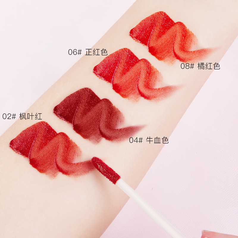 Hih Lip Glaze Set Lipstick Women's Velvet Matte Finish Lip Gloss and Lip Gloss Long-Lasting Moisturizing Cheap Student Gift Box