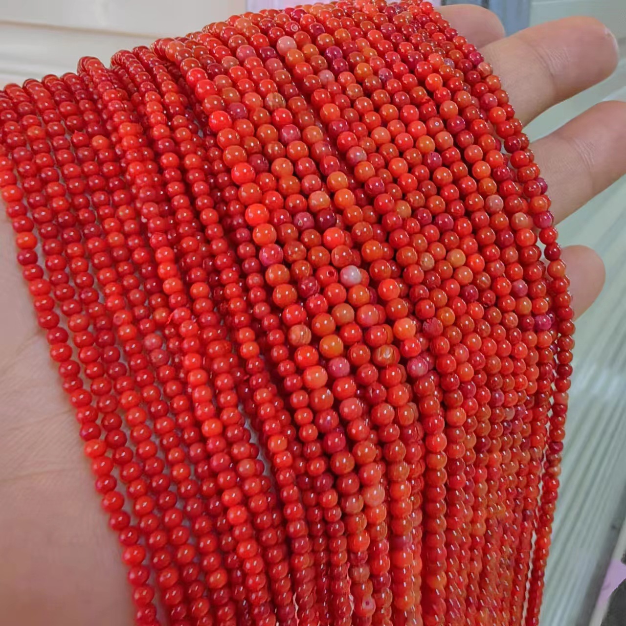 毛衣链diy饰品女项链手链配件百搭高品质仿红珊瑚小米珠项链串珠