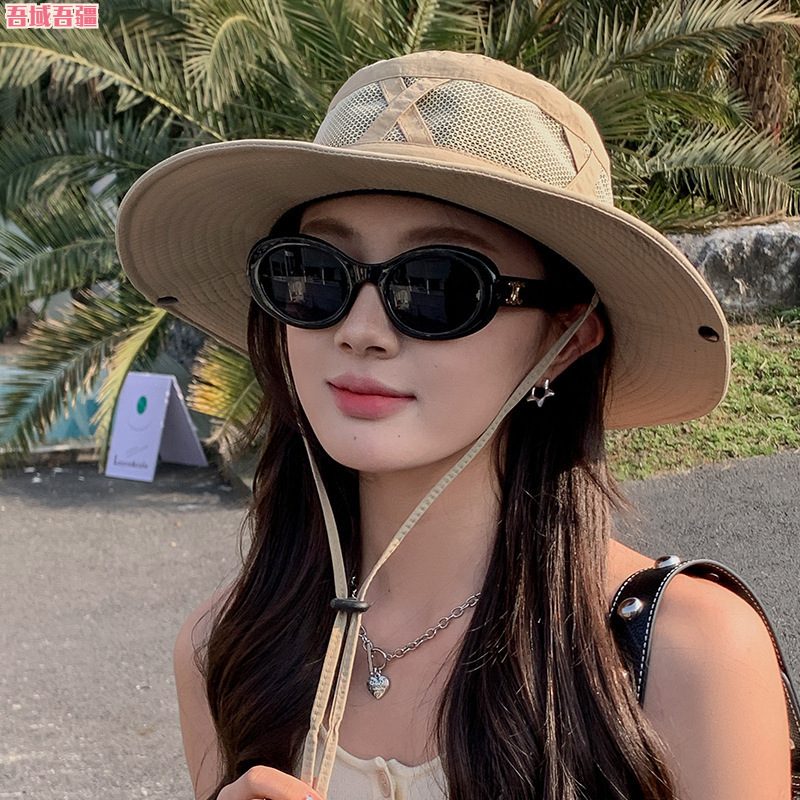 summer big brim fisherman hat uv protection sun hat female outdoor fishing sun-proof and breathable mountaineering sun hat male