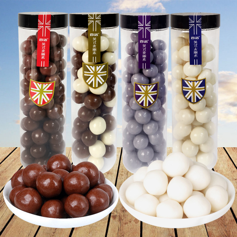 百诺英式麦丽素 150克罐装牛奶巧克力蓝莓口味混合口味代可可脂