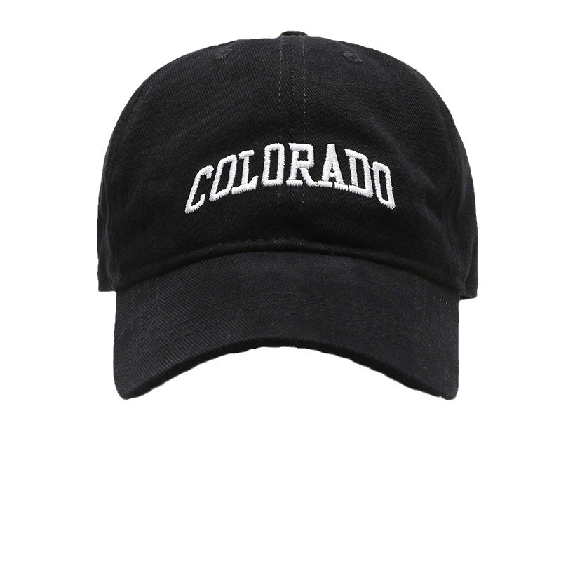Colo Four Seasons Leisure Vintage Baseball Hat Men's and Women's Korean-Style Letter Embroidered Soft Top Brushed Face-Looking Small Peaked Cap