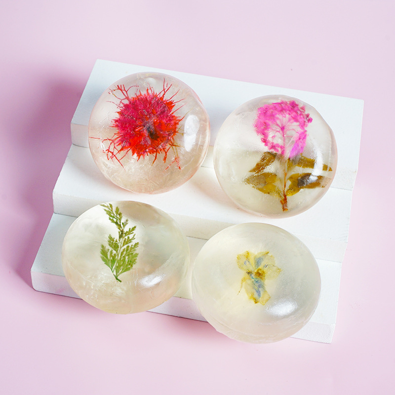 跨境现货 氨基酸透明花瓣皂精油皂 氨基酸温和洗脸洁面皂香皂出口