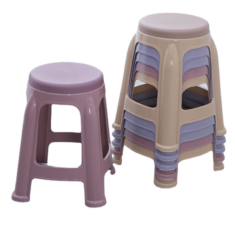 塑料凳子家用简约客厅熟胶加厚圆凳防滑板凳经济型餐桌高矮凳椅子