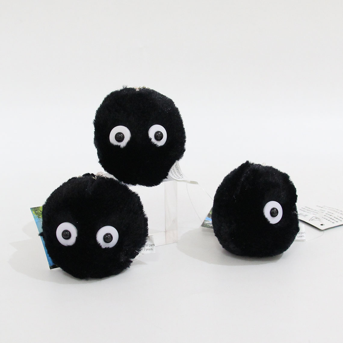 可爱毛绒玩具煤球黑炭龙猫周边挂件动漫卡通包包玩具活动礼品批发
