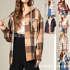 Explosion models in Europe and America 2022ebay Amazon Autumn and winter new pattern Women's wear Brushed Long sleeve Hooded shirt lattice coat Explosion models in Europe and America 2022ebay Amazon Autumn and winter new pattern Women's wear Brushed Long sleeve Hooded shirt lattice coat