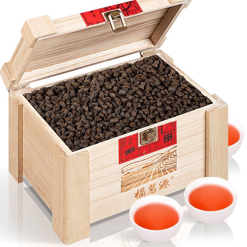 福茗源茶化石十年陈香碎银糯米香云南勐海普洱茶木箱礼盒装1000g