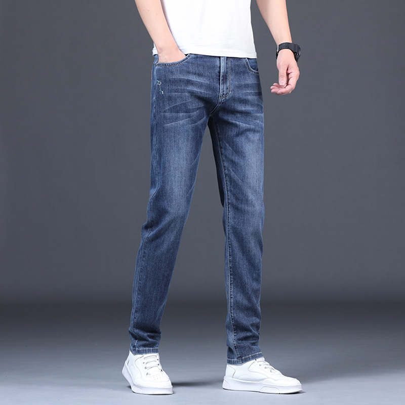 Summer Men's Jeans Pencil Pants Slim Fit Stretch All-Matching Youth Trendy Thin Casual Men's Pants Xintang