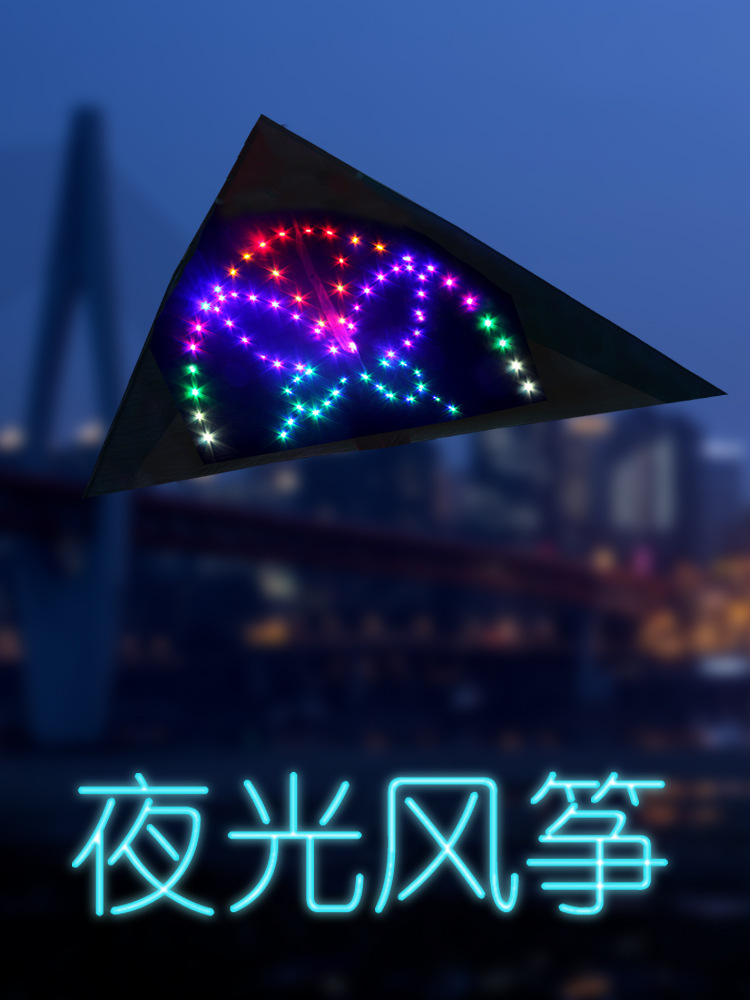 5平2平3平成人王侉子风筝带灯锂电充光控发光风筝