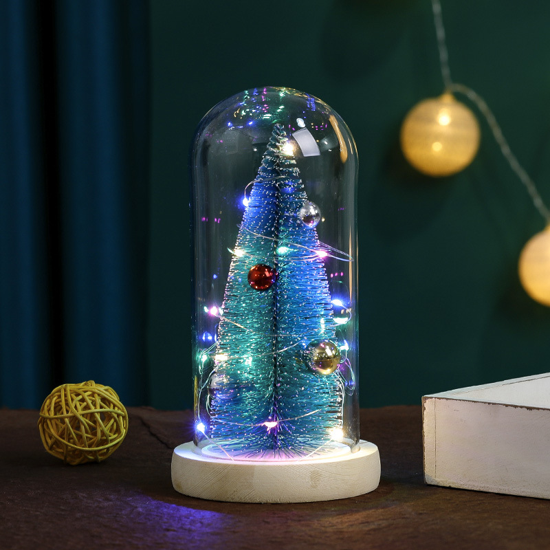 Glass Cover Christmas Gift Light-Emitting Christmas Tree Home Decoration Creative Gift Wholesale Cross-Border Amazon