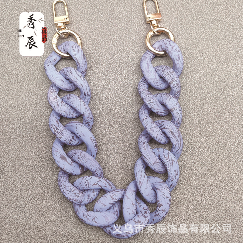 New Rubber Effect Paint Rubber Acrylic-Based Resin Chain Buckle Water Wood Grain Effect Chain Bag Chain Bag Strap Crossbody Chain