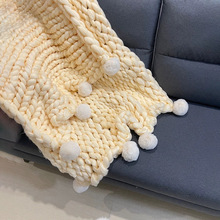 毯子编织diy超粗防羊毛冰岛线手工钩织冬季午休盖毯加厚保暖创意