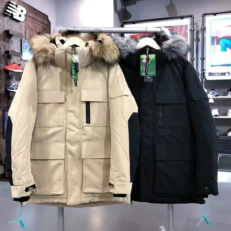 2023年冬季新款潮牌nb羽绒服男女保暖加厚工装连帽防风运动外套潮