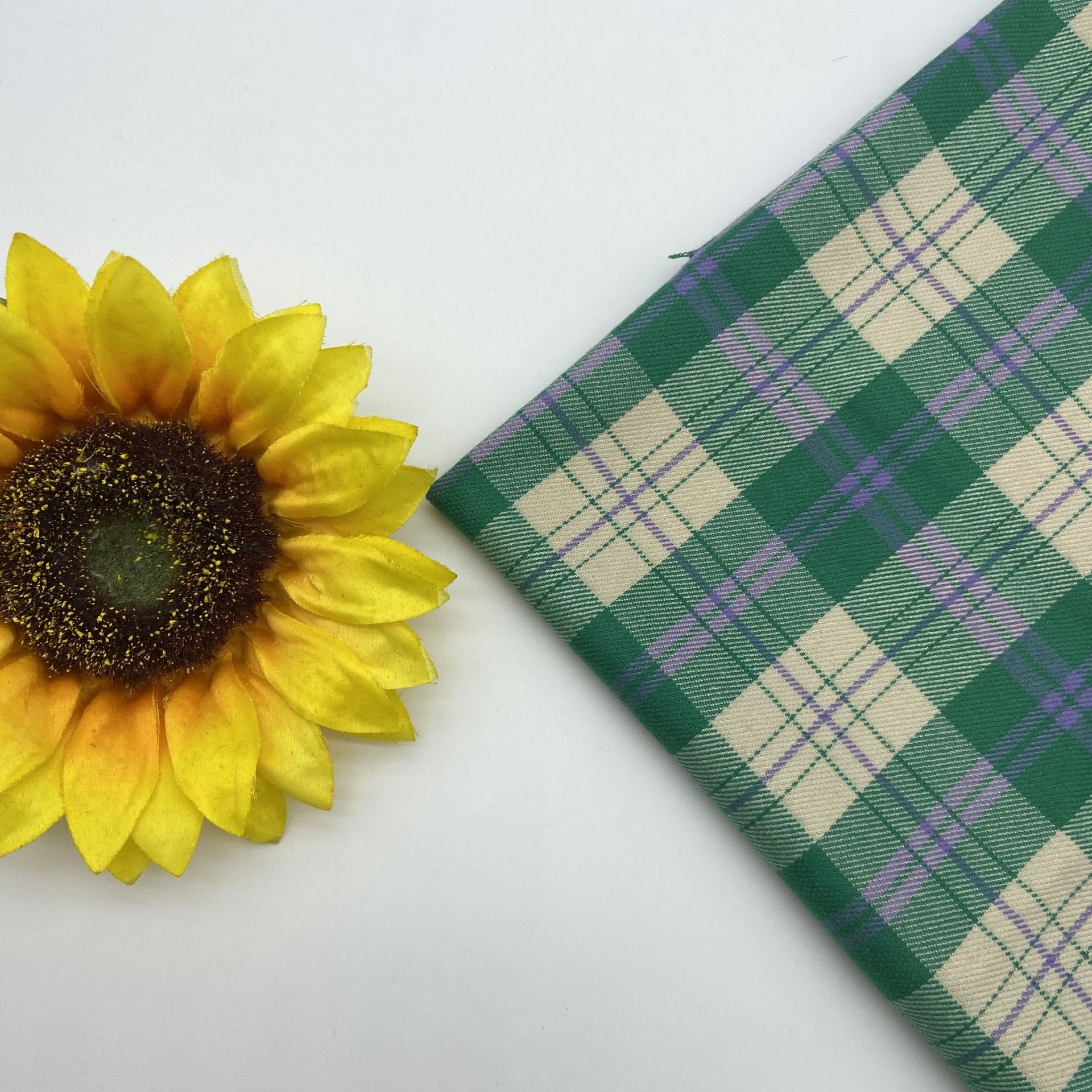 批发现货面料涤纶弹力格子绿色桌布西装裤子布料 色织-阿里巴巴