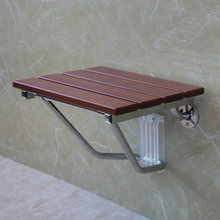 实木淋浴椅凳|挂墙椅|浴室凳|壁挂折叠椅|换鞋不锈钢挂壁椅